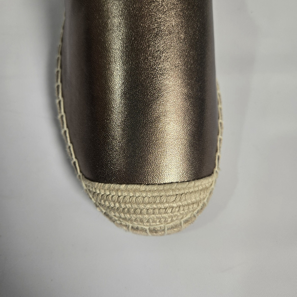Lauren Ralph Lauren Cameryn Espadrille 9.5 Aged Gold Canvas LRL Flat NIB ($125) - Picture 9 of 14